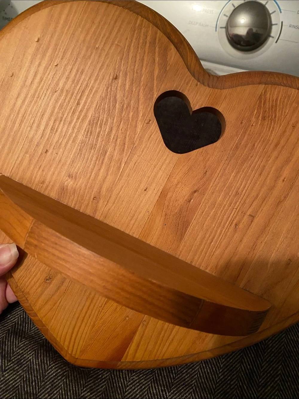 Vintage Heart-Shaped Wooden Wall Shelf Vermillion Wood Products USA Cottagecore